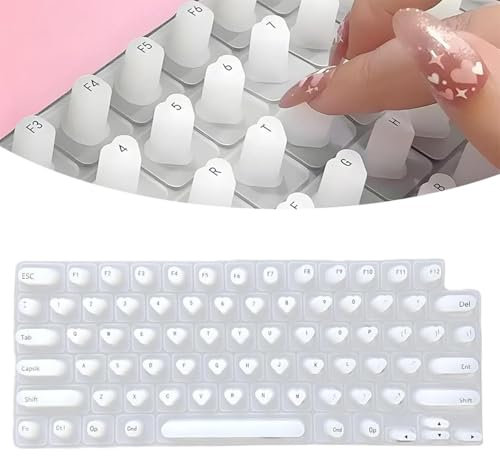 Generic Keyboard Film for Nail Art, Full-Size, Silicone, White, Heart