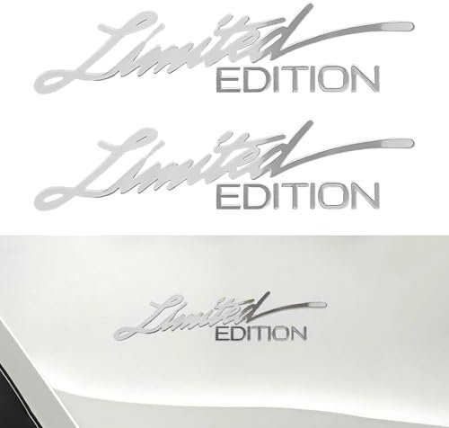 Flaconi 2PCS Adesivo per Auto in Metallo,Adesivi Auto Tuning,Edizione Limitata,Adesivo in Metallo con Logo in Edizione Limitata,Adatto per Automobili,Treni,Autobus,SUV e Altri Veicoli (Argento)