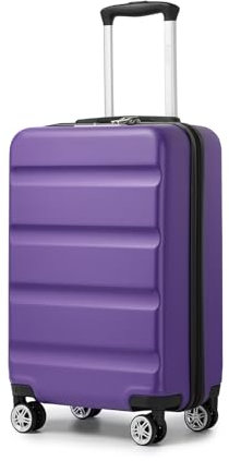 KONO Koffer Trolley Handgepäck Kabinenkoffer Leichte Hartschalengepäck mit TSA-Schloss und doppelte Spinnrollen für Reisen und Business 55x35x22cm, Violett