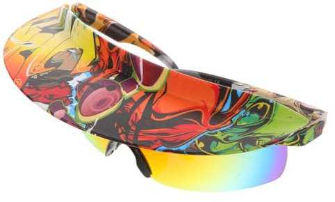 PAMINGONO Brille Lustig Große Modische Sonnenbrille Für Herren Und Damen Stylische Sonnenbrille Für Baseball Radfahren Und Outdoor Aktivitäten Uv Schutz Trendiges Design Mit Rotem Spiegelglas Und