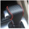 Für VW Für Golf 6 Für Passat Für Tiguan Für Touran Automatische Schaltknauf Fall Schwarz Leder Auto Getriebe Kopf Schaltkragen Abdeckung Gang Hebel Schalthebelknauf(Carbon with Red)