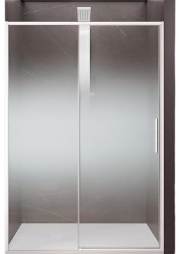 IMPALLI Eck-Duschkabine, Höhe 200 cm, ausziehbar 67,5-69 cm, 97-100 cm, feste und schiebbare Tür aus gehärtetem Glas 6 mm, Oberfläche getöntes Kristallglas (weiß matt 70 x 100)