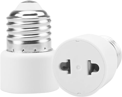 DONOONIS Adaptateur Ampoule E27 Vers E14, Convertisseur De Douille, Blanc, Plastique, Cuivre, Aluminium, Base Moyenne, 250 V, 200 W