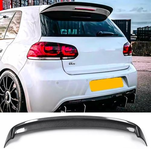 For Auto Perfectionists UK Rear Boot Roof Spoiler Wing Compatible With VW Golf MK6 GTD GTI R20 R 2008-2013 ABS Carbon Fibre