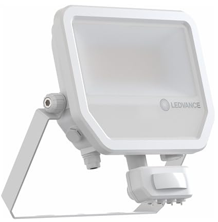 Ledvance Projecteur LED Aluminium Blanc 41W 6000lm 100D - 840 Blanc Froid | IP65 - Détecteur De Mouvement Et De Lumière - Symétrique