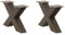 vidaXL Couchtischbeine X-Form 2 Stk. Naturstahl 60x(30-31) cm Stahl, Tischbein, Tischbein Metall, Esstischbein, Möbelbein, Schreibtischbein