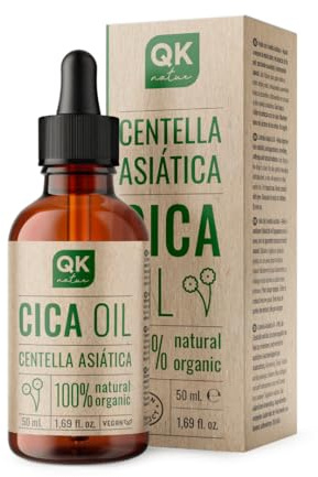 QKnatur - Aceite de Centella Asiática - Reparador natural para la Piel - Elasticidad, Suavidad y Luminosidad para el Rostro y Cuerpo | 50ml
