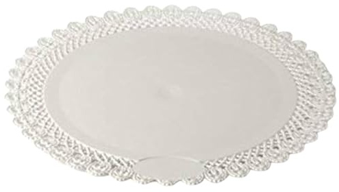 Festa Wow Vassoio Trinato Rotondo Set 5PZ in Plastica Trasparente Varie Dimensioni Ideale per Portata Dolci,Buffet,Rustici,Buffet,Antipasti,Sotto Dolci Trasporto (Diametro 28 cm)