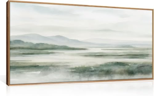 TOARTi Abstrakte Grüne Bilder 39x59cm,Minimalistische Wandkunst Natur Gemälde Leinwand Wandbilder Moderne Leinwand Wanddeko Wohnzimmer Schlafzimmer Büro Rustikale Poster Deko