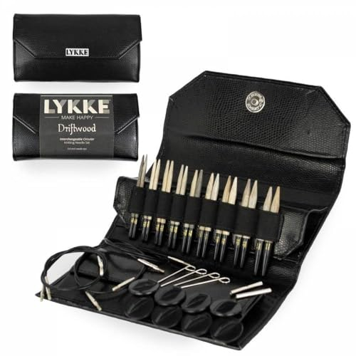 Lykke Driftwood Limited Edition Interchangeable Set austauschbare Rundstricknadeln, Birkenholz, Schwarz, 3.5