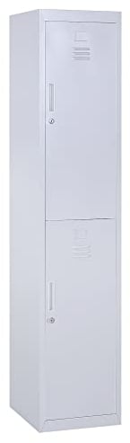 Vinsetto Locker Cabinet Storage Cold Rolled Steel w/Shelves Vertical Cupboard Grey 38 x 46 x 180 cm