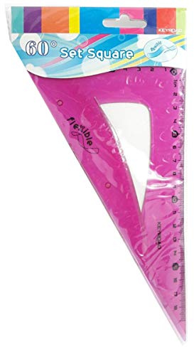 KEYROAD Geodreieck/18 cm/Flexibel/Schule Büro/Farbmix zufällig ausgewählt