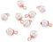 PandaHall 100pcs White Round Pearl Charms Pendants 13.5x8mm Pearl Dangle Beads with Rose Gold Iron Findings for DIY Earring Necklace Jewelry Making