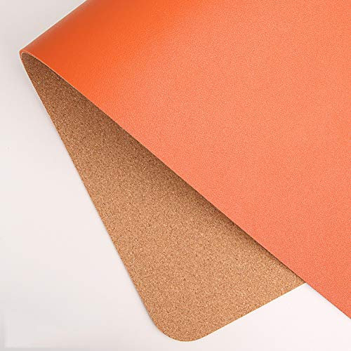 Ruby Lil Schreibtischunterlage für Büro und Naturleder, matt, Mauskissen aus PU-Leder, wasserdicht, ultradünn, orange, 61 x 30,5 cm