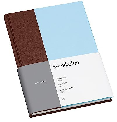 Semikolon 364832 – Notizbuch Cutting Edge A5 liniert - 176 Seiten, cremeweißes Papier – Lesezeichen – pecan ice