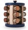 Tower T826022MNB Cavaletto 12 Jar Rotating Spice Rack with Pre-Filled Spices, Midnight Blue and Rose Gold