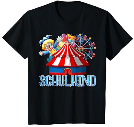 Kinder Einschulung Schulkind 2024 Karneval Zirkus Clown Schultüte T-Shirt