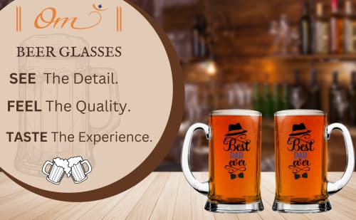 Best Dad Ever - Bicchiere da birra con scritta Best Dad Ever Tankard, per festa del papà, compleanno, Natale, bicchiere da birra, stampa su due lati