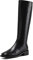 TinaCus Donne fatte a mano in vera pelle punta quadrata laterale Zip Up blocco tacco al ginocchio stivali, nero, 38 EU