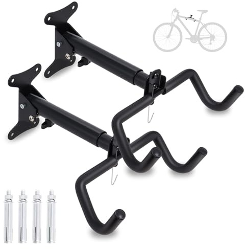 Supporto da Parete Pieghevole per Biciclette da Strada, Montagna e Ibride - 2 Pezzi Poweka