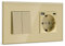 BSEED Lichtschalter mit Steckdose 2 Fach 1 Weg,Wandschalter mit 16A Schuko Steckdose mit USB Anschluss (Max. 2.1A) Typ C Port Gold,Physische Unterputz Wandschalter mit Steckdose- 157mm