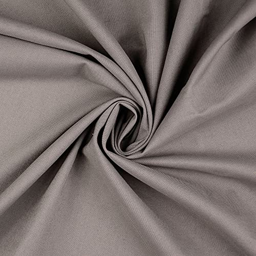 Baumwolle-PETRA-uni/einfarbig-Meterware - Öko Tex - 0,50 m Schritte-220g/lfm-Fahnentuch - Baumwollstoff - Webware - Segeltuch-48 Farben-Kleiderstoff (Grau-7002-PETRA)