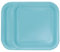 WedDecor 7 (18cm) Square Dessert Disposable Paper Plates Terrific Teal Colour Tableware for Picnics, Weddings, Birthdays, Anniversaries, Baby Showers & Christmas Events, Pack of 16