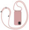 Coque pour iPhone 12 / iPhone 12 Pro avec Cordon, Collier Étui Silicone avec Tour de Cou Lanière en Corde, Réglable Amovible Lanyard, Souple Antichoc Bumper Housse, Rose
