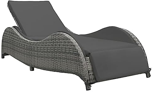 vidaXL Sonnenliege mit Auflage Poly Rattan Anthrazit
