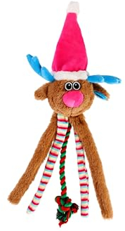 Dingo Plüsch Hundespielzeug Reintier Martin 50 cm Geschenk für einen Hund Weihnachten Spielzeug mit einem Quietscher Spiel mit Hund 17482