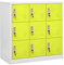 Yolola Spind Schließfachschrank Metallschrank Fächerschrank Schließfachschrank mit 9 Fächern Stahl Fächern Metallspind Umkleideschrank 90x45x92,5 cm Hellgrau und Grün