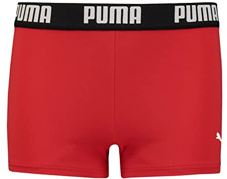PUMA Badehose für Jungen Swim Boys Logo Trunk Badeshorts Jungen schnelltrocknend Chlorbeständig, Farbe:Red, Bekleidung:140