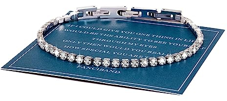 FANCIBAND Bracciale Donna Acciaio Inox e Zircone Bracciale Tennis Donna Bracciale Donna Argento 925 Bracciali Coppia Regalo per Moglie Fidanzate