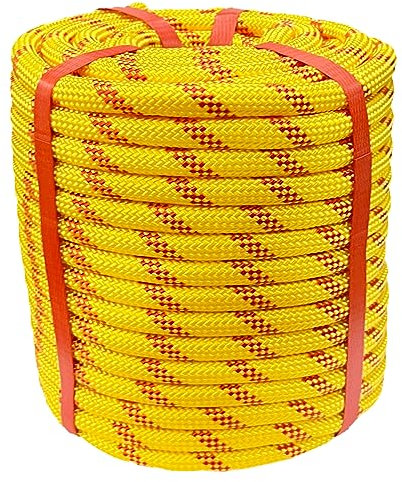 Arborist Rigging Rope Bull Rope (1/2 in x 100ft) Polyester Braided Arborist Rope 48 Strands for Various Outdoor Applications Construction Climbing Swing Sailing