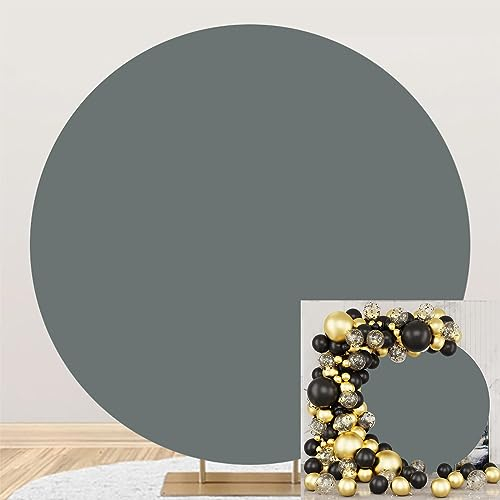 Beton Grau Runde Hintergrund Solide Beton Grau Kreis Hintergrund Abdeckung 200cm Geburtstag Party Dekor Fotografie Hintergrund für Baby Dusche Braut Taufe Kuchen Tisch Banner