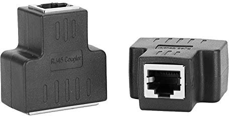 Jectse Adaptador de Cable Ethernet de 1 a 2 Puertos, Adaptador de Red RJ45, Señal Estable, Universal, Compatible con ADSL, Hubs, Switches, TV, Set Top Boxes, Routers, Equipos