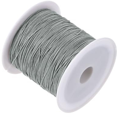 CoCud Corda Intrecciata Nylon, Diametro 0,6 Mm, Lunghezza 50 Iarde (45 Metri), Filo Perline Nylon Morbido e Liscio, Colore Grigio - (Applicazioni: Fai da Te, Artigianato Rosso)