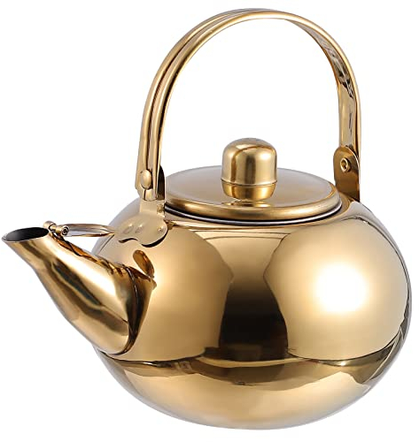 Ciieeo Bouilloire À Thé Bouilloire Sifflante 1L Théière Classique Théières En Acier Inoxydable Avec Filtre Pour Cuisinière Avec Poignée Bouilloire À Eau Chaude Théière