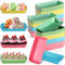 FoldTier 100 Pack 8oz Paper Banana Split Boats Durable Paper Food Boat Trays Disposable Ice Cream Sundae Dishware Bowl Boats Plate for Party Serving Snack Candy Salad (Dot Style,Vividcolor)