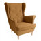 SEELLOO Sessel Hocker Ohrensessel Wohnzimmer Relaxsessel Samt Fernsehsessel Lounge Modern Schlafzimmer Bequem Loungesessel, Golden, 95 x 81 x 102 cm