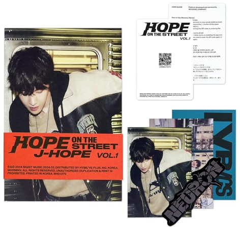 GENERIC j-hope - [HOPE ON THE STREET VOL.1] (Weverse Albums Ver.) Photo Zine + Postcard + Sticker + Lyric Book + Book Band + QR Card + User Guide + 2 Extra Photocards