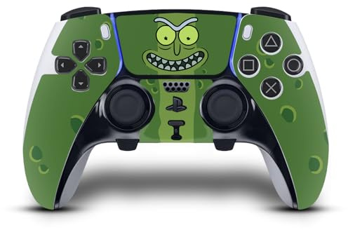 Head Case Designs Offizielle Rick and Morty Essiggurke Rick Grafiken Vinyl Haut Gaming Aufkleber Abziehbild Abdeckung kompatibel mit Sony PlayStation 5 PS5 DualSense Edge Controller
