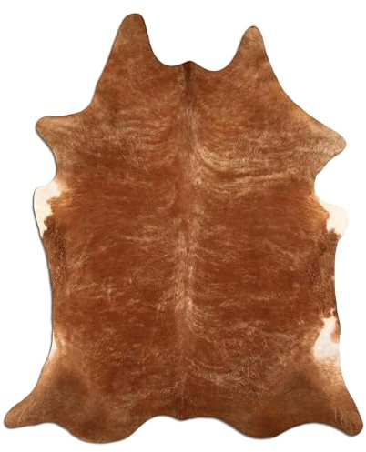 Livorio Premium Kuhfell Teppich - L230 x B170 cm - beige braun weiß - einmaliges Naturprodukt aus Südamerika | Rinderfell | Echtfell | Beige Brindle