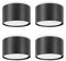 GeyouLux 4x LED Aufbauspot Schwarz - Ø84x50mm - Deckenstrahler LED GX53 mit 6W 680LM Neutralweiß 230V - 180° Abstrahlwinkel - Aluminium Deckenspots Aufbaustrahler Aufputz Deckenleuchte