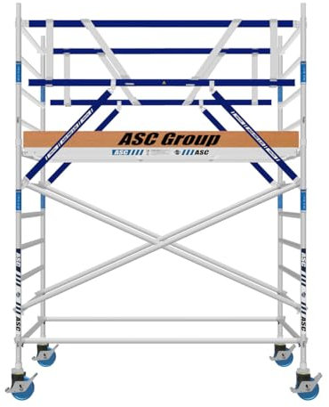 ASC Rollgerüst 135 AGS, Arbeitshöhe 4,3 m 1.90 m Holz - Leitergerüst - fahrbares Gerüst - Alu Gerüst fahrbar - Gerüst Alu