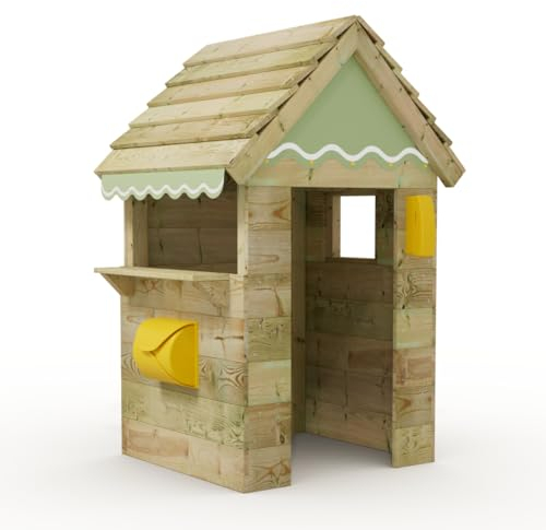 Wickey Spielhaus Cottage - Kinderspielhaus aus Holz, Gartenhaus für Kinder, extrem witterungsbeständig - aus kesseldruckimprägniertem Massivholz - Pastellgrün