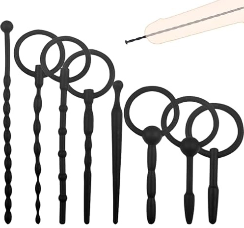 Dilator Set mit 8 stk für Männer, Silikon Perlen Penis Plug Harnröhren Plug Männer | Katheter Harnröhre Mann Sounding, Flexible Dilatoren für Männer zur Stimulation & Prostata Massage, Sexspielzeug für Männer