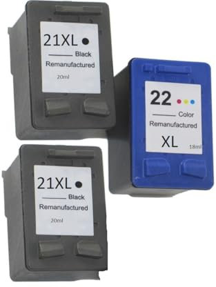 3X Refill Druckerpatronen Tinten kompatibel für HP PSC 1410 PSC 1410V 1410XI Deskjet F370 / F335 / F340 / F350 / F370 Series ersetzen HP21/ HP22 XL