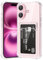 ÁRBOLORO Cover per iPhone 16 con Porta Carte, Custodia Portafoglio con Slot per Trasparente Schede Silicon TPU Case Ultra Slim Clear Soft Anti-Graffio Antiurto Cover per iPhone 16