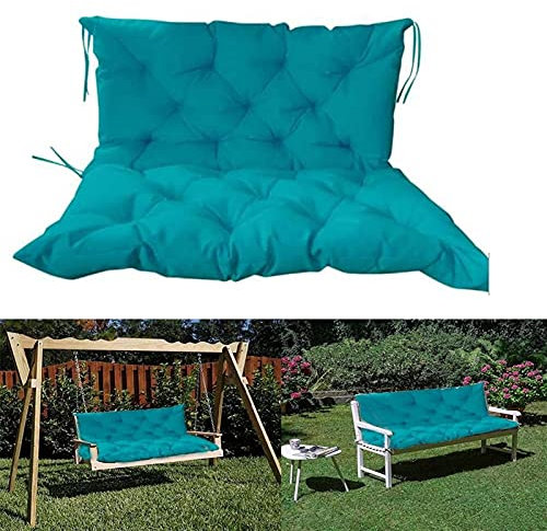 Wasserdichtes Outdoor Bankkissen mit Rückenlehne Polster für Gartenschaukel 2/3 Sitzer & Rückenkissen Set Hängematte Kissen Bezug für Holzstuhl Palette